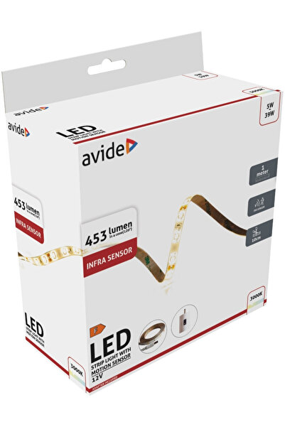 Avide Αδιάβροχη Ταινία LED Alslis 12V-5W Θερμό Λευκό Φως 1μ