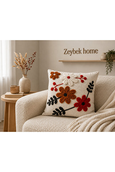 zeybekhomee Zeybek Home El Yapımı Çiçek Desenli Punch Kırlent Kılıfı – Bohem ...