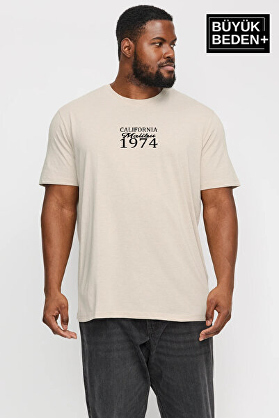 Superlife Süperlife Men's Large Size California 1974 Printed 3Xl-6Xl Crew Nec...