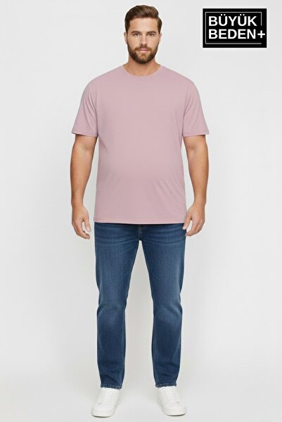 Superlife Big Size Men's Basic T-Shirt - Cotton Plain T-Shirt 3Xl-6Xl Spr26Bt...