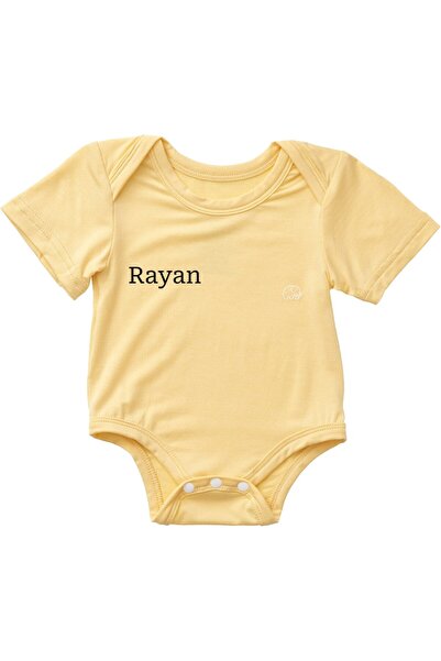 Anvi Baby - Personalized Baby Organic Bamboo Spandex Bodysuit - Lemon_6-12M