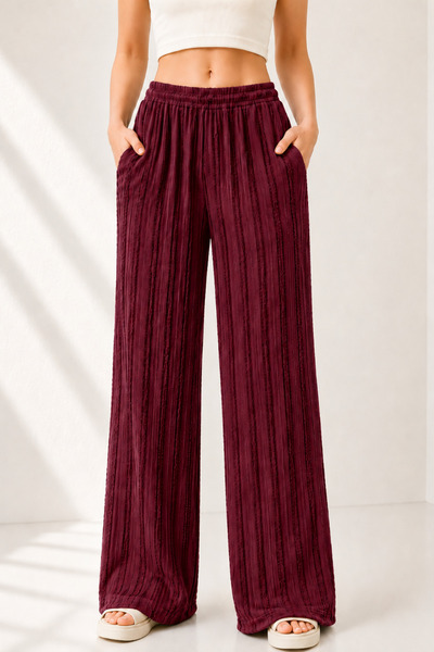 trendalisse Women's Elastic Waist, Pockets, Wide Leg, Seasonal, Ruffle Detail...