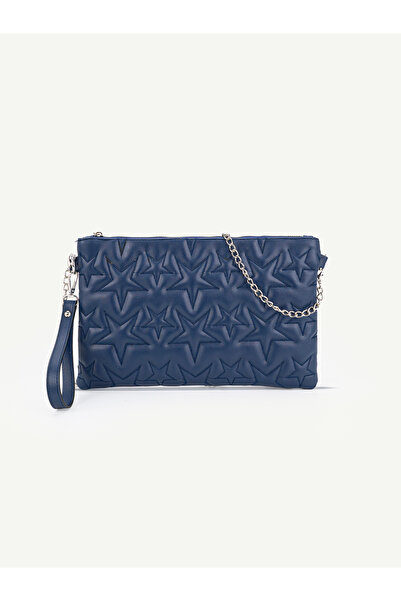 Rivina Women's Star Embroidered Portfolio Handbag with Wrist Strap and Satin ...