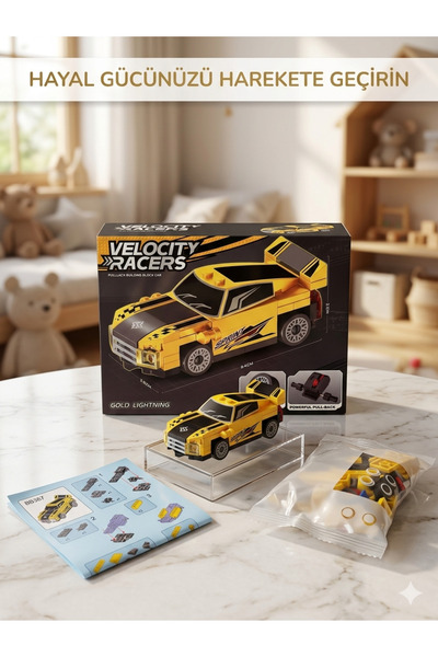 ydn Velocity Racers Çek-Bırak Yapboz Yarış Arabası 8.4/3.8 cm 58 Parça