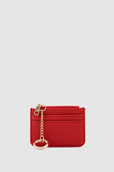 Shule Bags Nook Zippered Charm Card Holder Red