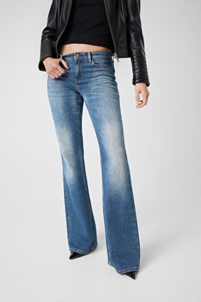 Guess Pantaloni de damă albaștri din denim