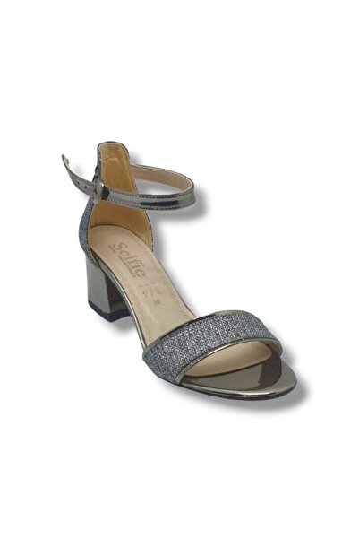 SELFİE 4270-26 Glittery Patent Leather Single Strap Mid Heel Fashion Women's ...