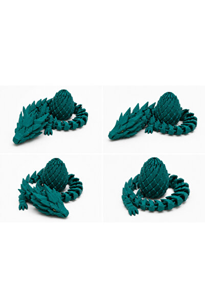 3D Hareketli Ejderha ve Ejderha Yumurtası Dekoratif Figür | Esnek Articulated...