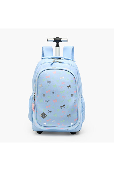 ST Right حقيبة ظهر بعجلات من St.Right Bow Print للفتيات من 8 إلى 13 سنة مع مق...