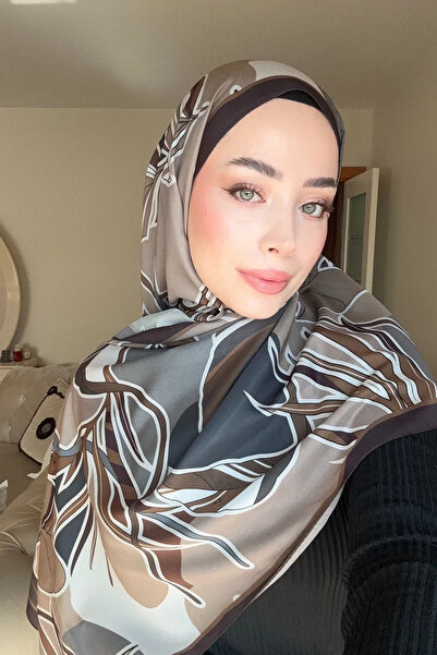 Madame Polo Fern Desen Italian Silk Shawl - Brown