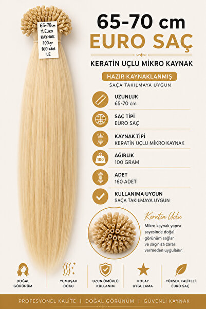 BERNİS YAĞCIOĞLU 65-70 CM 160 ADET 100 GRAM SAÇ MİKRO KERATİN UYGULAMAYA HAZI...