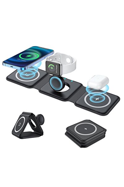 Vivendo Incarcator cu inductie magnetica 3 in 1, 15W