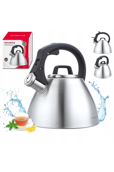 Klausberg Ceainic cu fluier KB-7951 2.5L oțel inoxidabil, pentru inducție și gaz
