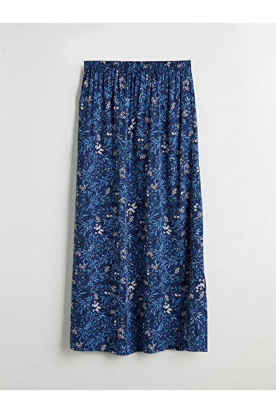 LC Waikiki Blue Floral Skirt with Elastic Waist