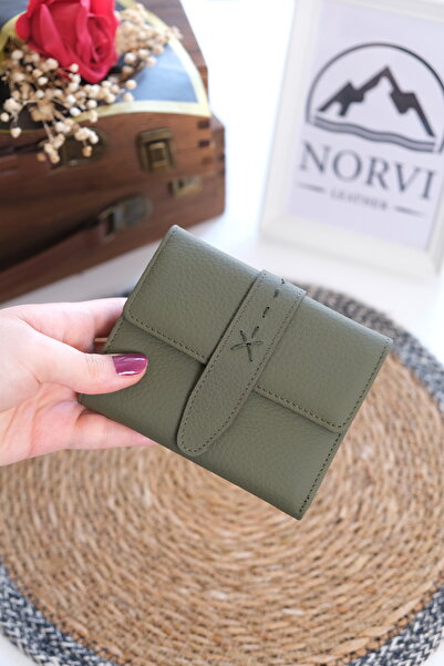 Norvi Leather Star Stitched Genuine Leather Women's Wallet 1372