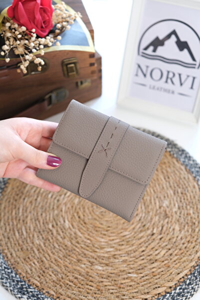Norvi Leather Star Stitched Genuine Leather Women's Wallet 1372