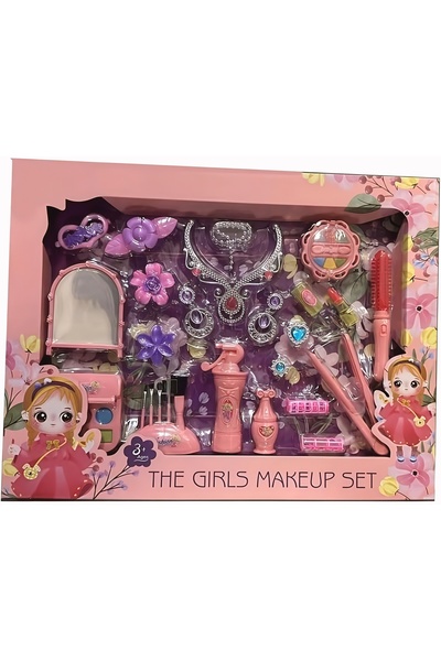 Generic Pretend Play Makeup Set for Girls with Mirror and Beauty Accessories,...