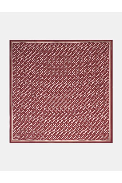 Kayra 100% Lyocell Monogram Pattern Scarf Burgundy