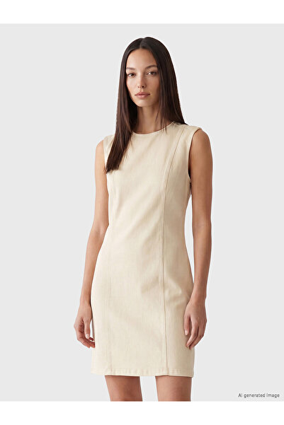 LC Waikiki Nevavm Oval Collar Mini Jean Dress with a Difference