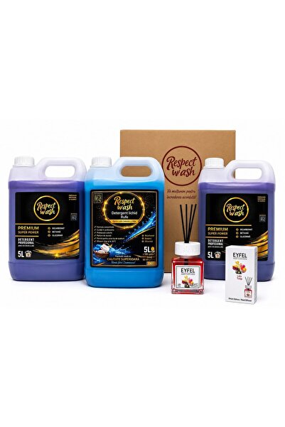 Respect Wash Pachet Detergent Lichid 15l (3x5l) + Parfum Camera Cadou + Trans...