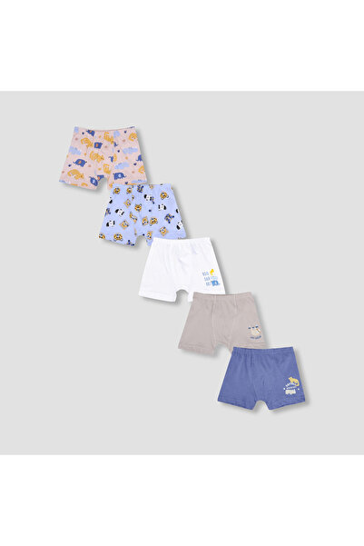 Juniors Pack of 5 Cotton Boxers with Print
