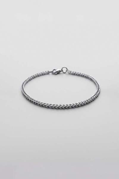 ablukaonline Unisex Thin Gourmet Steel Bracelet Silver