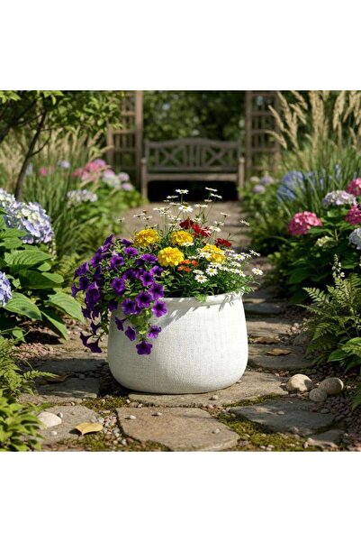 PAN HOME Ashen Ceramic Planter 32x32x21cm - Grey