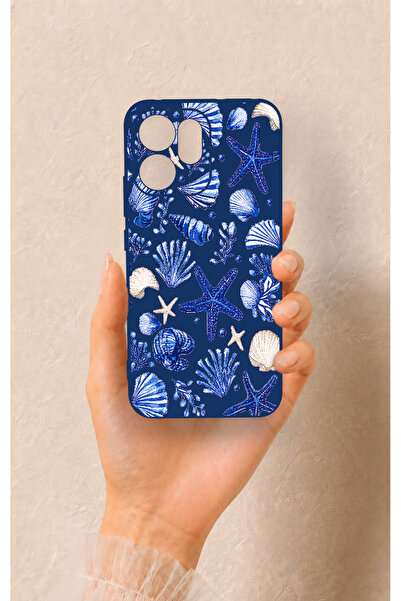 Vip Case Oppo Reno 14F Uyumlu Deniz Kabuğu Desenli Silikon Kılıf