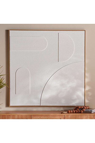 PAN HOME Crafty 3d Canvas Wall Art 122.5x122.5cm - White