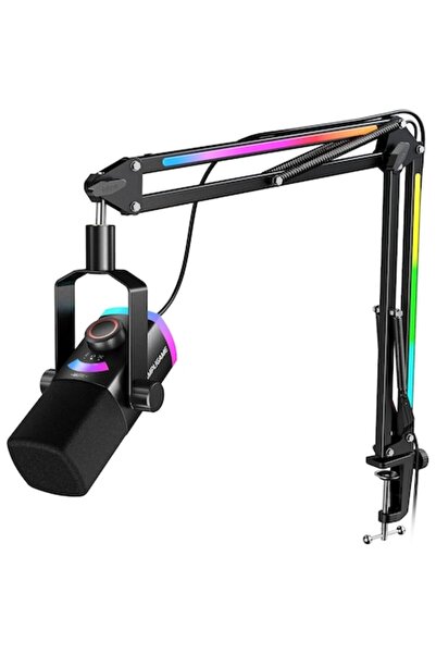 Fifine AM8PROT Επαγγελματικό Μικρόφωνο με Βραχίονα RGB, Καρδιοειδές, Δυναμικό...