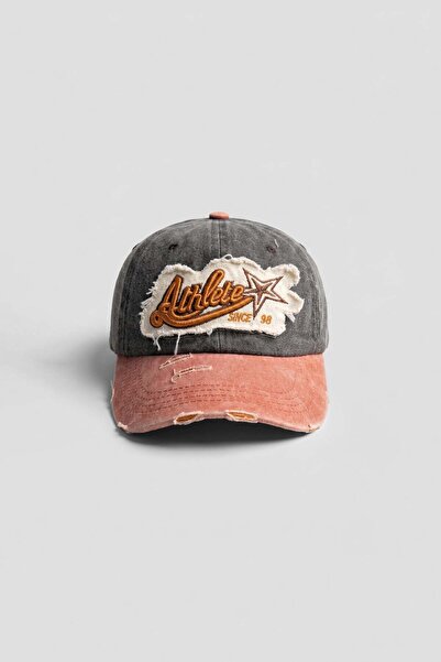 ablukaonline Unisex vintage kapa sa izvezenim detaljima za sportiste, smeđa
