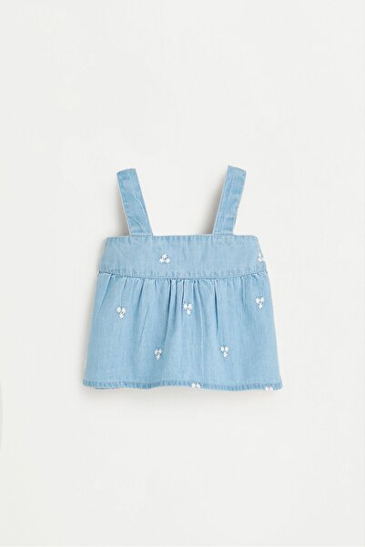LEFTIES İşlemeli denim top