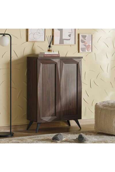 PAN HOME Osilin Shoe Rack 16 Pairs With 2 Door - Brown