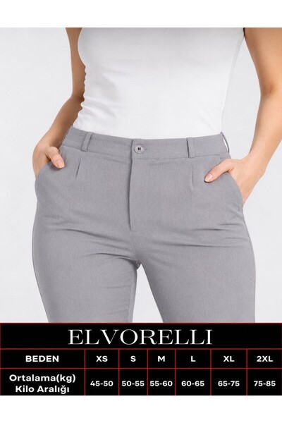 BEHLIVE Women's High-Waisted Pleated Tapered Carrot Trousers