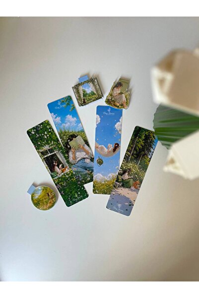 tinystoriestr Summer Themed Bookmark Set/ 3 Magnetic & 4 Long Bookmarks