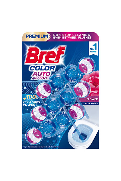 Bref Odorizant toaleta Color Auto Aktiv, Premium, Flower, 3x50 g