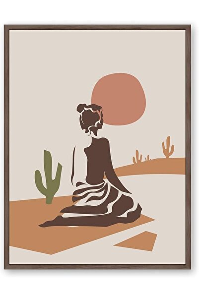 ESSESORIES Long Way Boho Desert Sun Girl Minimalist Movie Poster Wall Art Roo...