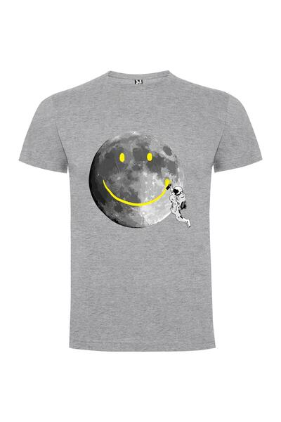 iLovePrints Happy Moon Landing Smiley Tshirt