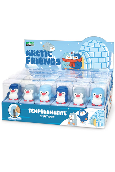 Lebez Ascutitoare de creion cu o gaura Arctic Friends din plastic moale, 3 cu...