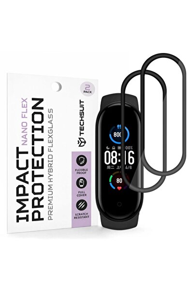 Techsuit Νάνο Φλεξ (σετ 2 τεμαχίων) - Για Xiaomi Mi Band 5 / 6 / 6 NFC - Μαύρο