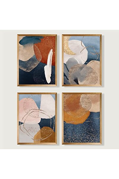ESSESORIES Boho Abstract 4, Mid Century Modern Aesthetic Poster Wall Art Set ...