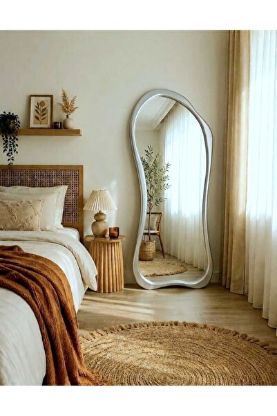 UĞURLU HOME 180x80 cm Gümüş Renk Asimetrik Ayaklı Ayna - Yatak Odası Ayaklı B...