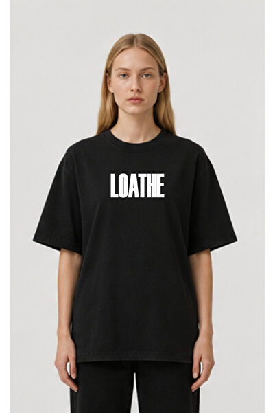 OPPPSSS Loathe Printed Oversize T-Shirt Unisex Shoegaze Deftones Style Vintag...