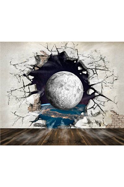 Persona Tablou Canvas, Luna Prin Perete 3D- 100 X 70 cm