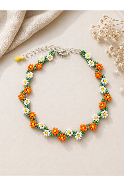 EL YAPIMI Multicolored Floral Anklet