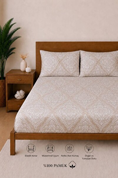 Sheri Home Lastikli Çarşaf Seti %100 Pamuk Yumuşak Dokulu-Kaymaz Tam Geçmeli Fitted Sheet –Premium Pamuk 120x200/ 180x200 / 200x200