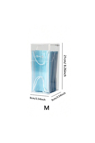 Choice M 1/2pcs-Transparent Mask Storage Box with Cover Dust Mouth and Nose C...