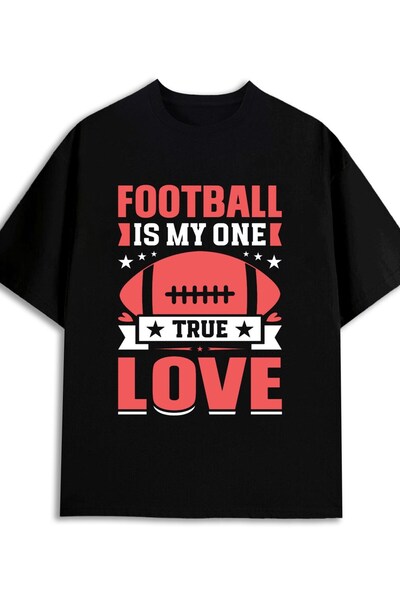 LİNA06 True Football Love T-Shirt Graphic Men Short Elegantly Funny Black T S...