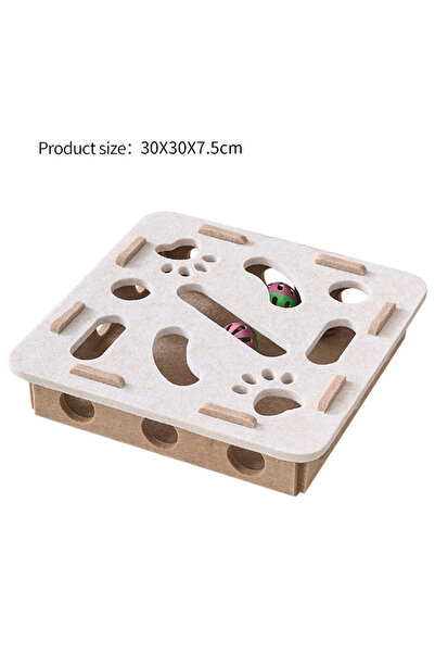 Choice5 White-square Interactive Cat Puzzle Toy Felt Toy Box with Maze Tunnel...