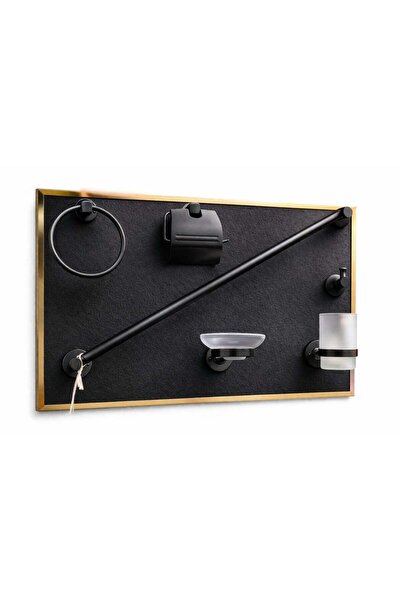 Generic Luxury Bathroom Accessories Set with a Modern Design in Black
